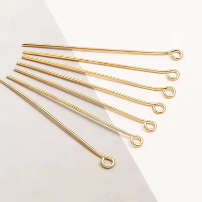 200PCS 35mm Mini Metal Wire Eyepins Beading Small Open Eye Head Pins Needles Bulk for DIY Craft Earrings Jewelry Accessories