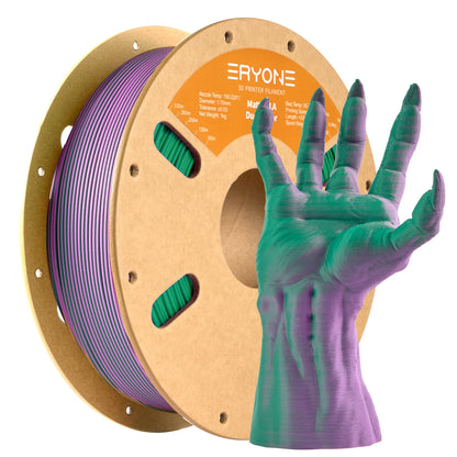 ERYONE Matte Dual Color PLA Filament 1.75 mm for 3D Printers,Accuracy +/- 0.03mm,1kg/ Spool(2.2lbs)