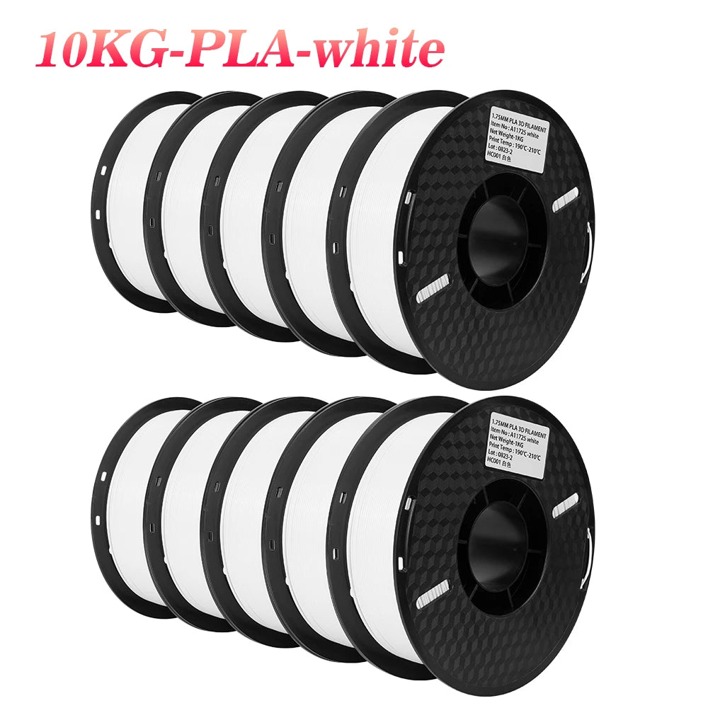 KINGROON 22LBS PETG or PLA filament 3D Printer Filament 10 Rolls 1KG 1.75MM Eco-Friendly Good Toughness Mix Color