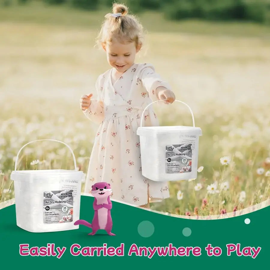 Air Dry Modeling Clay 35oz 1000g Bucket, Soft Foam Clay, Crafting, Sculpting
