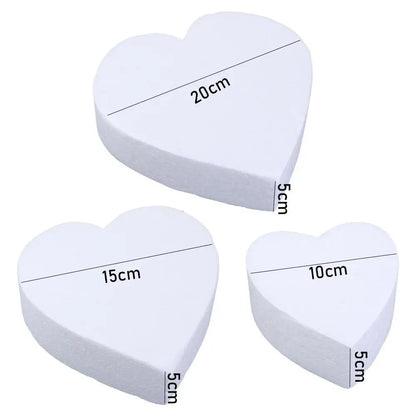 4/6/8/10 Inch Heart Shaped Polystyrene Styrofoam Sugar Craft Dummy Party DIY Practice Model Cake Foam Mold