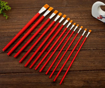 Rod red oil paint brush nylon 1-12 number suit painting watercolor brush
