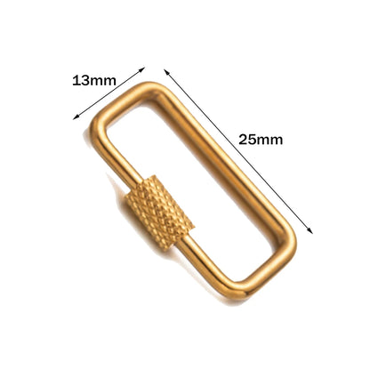 5pcs Stainless Steel Oval Star Buckle Carabiner Screw Lock Clasps For DIY Key ring Keychain Jewelry Making Supplies Accessories