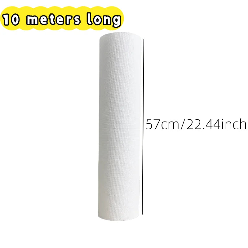 10M/Roll Cotton Canvas Roll,White Blank Specialized Suitable for Oil Painting,Acrylic Pigments,27,37,47,,57,67,77,87cm Wide