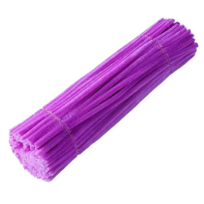 100pcs 30cm Chenille Stems Stick Cleaners Handmade Colorful Pipe