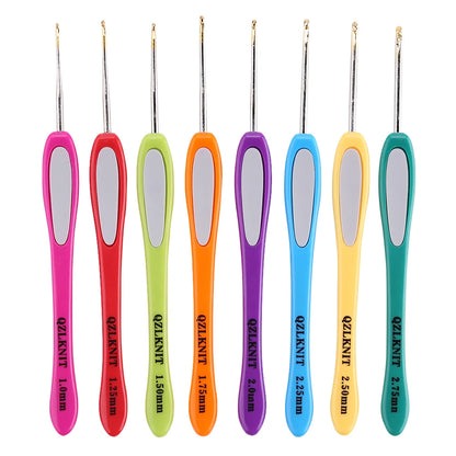8 Pair Crochet Hook Circular Knitting Needles Set Plastic Handle DIY Aluminum Home Art Craft Tool for Weaving Sewing Crafts