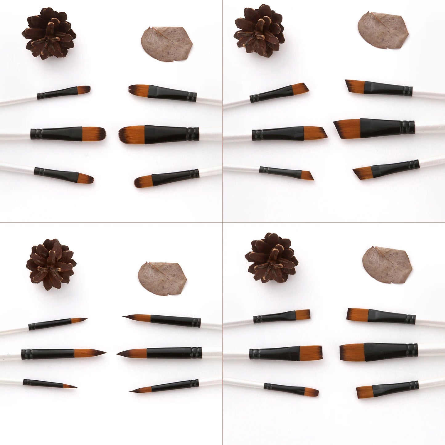 24pcs Draw Paint Brushes Set Kit Round with Nylon Hair
