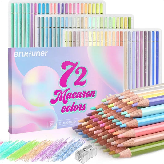 72 aron Pastel Colored Pencils Set Soft Core for Blending Shading Sketching