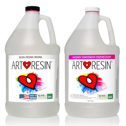 Crystal Clear Epoxy Resin 2 Gal Art Coating Kit 1 Gal Hardener Easy Application UV Resistant Liquid