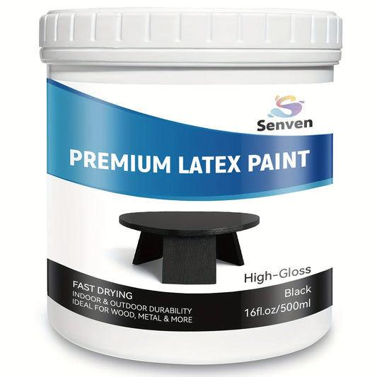 Black Paint Gloss 16Oz Multi Surface Enamel Acrylic Touch Up Paint for Wall, Metal, Wood, Furniture, Cabinets, Doors