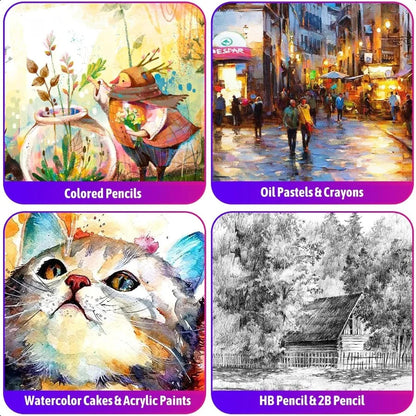 Art plies 195 Pack Art Set Drawing Kit Painting Kit Art Paint Set with Acrylic