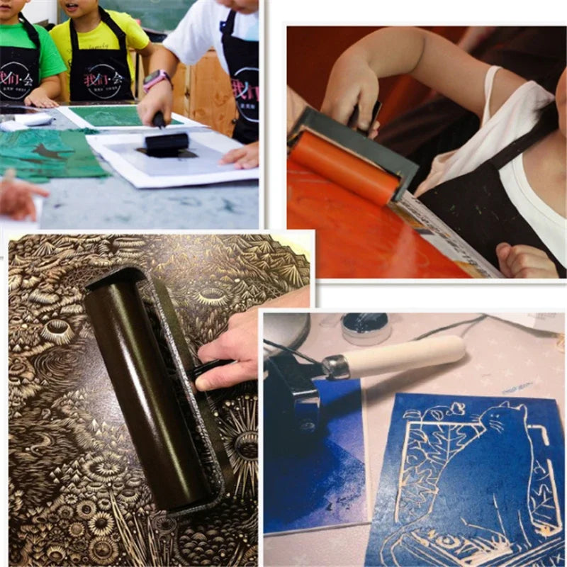 Professional Rubber Roller Ink Painting Printmaking Art Craft Projects Stamping Tool