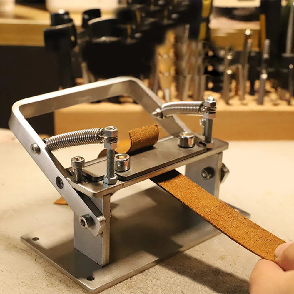 Leather Peeling Machine, Stainless Steel, Adjustable Thickness, 9cm Max Cutting Width, for Leather Crafting and Shaping