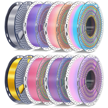 SUNLU Fliament Silk PLA+/PLA/PETG/WOOD/Rainbow Filament 250g 500g/spool 1.75mm mix color