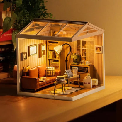 Robotime DIY Miniature Dollhouse Kit with Accessories Model Supply Store Kit with LED