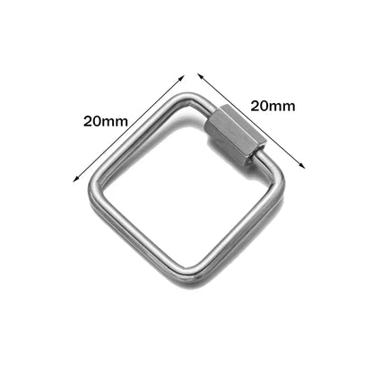 5pcs Stainless Steel Oval Star Buckle Carabiner Screw Lock Clasps For DIY Key ring Keychain Jewelry Making Supplies Accessories