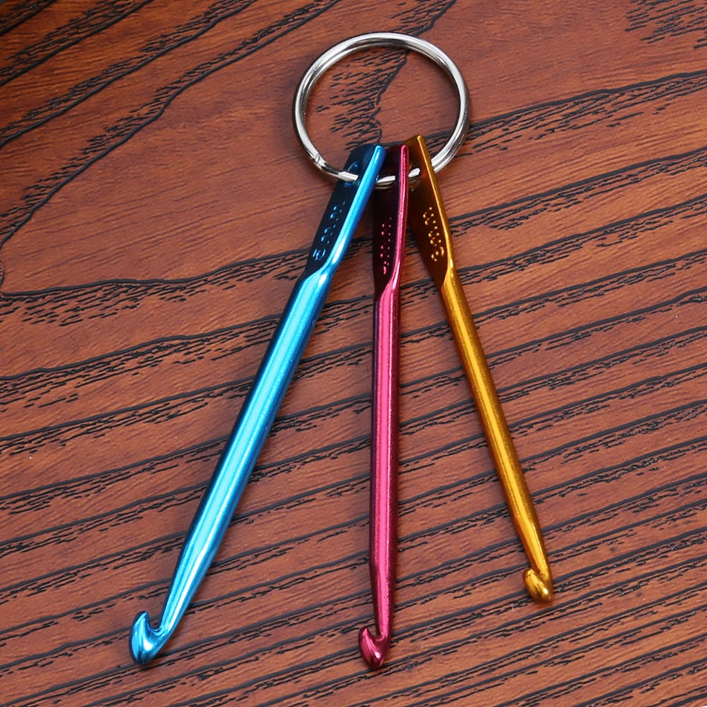 3pcs Stitching Crochet Multicolor Aluminium Portable Knitting Kits Mini for Beginners Adults