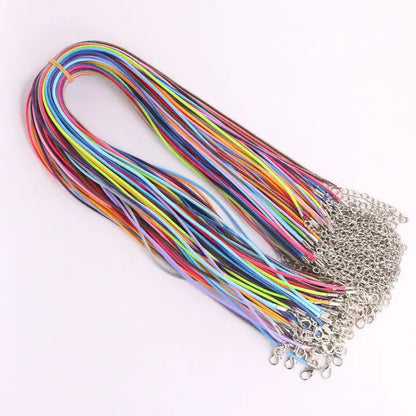10Pcs/lot 1.5/2mm Leather Cord Necklace With Clasp Adjustable Braided Rope for Jewelry Making DIY Necklace Bracelet Supplies