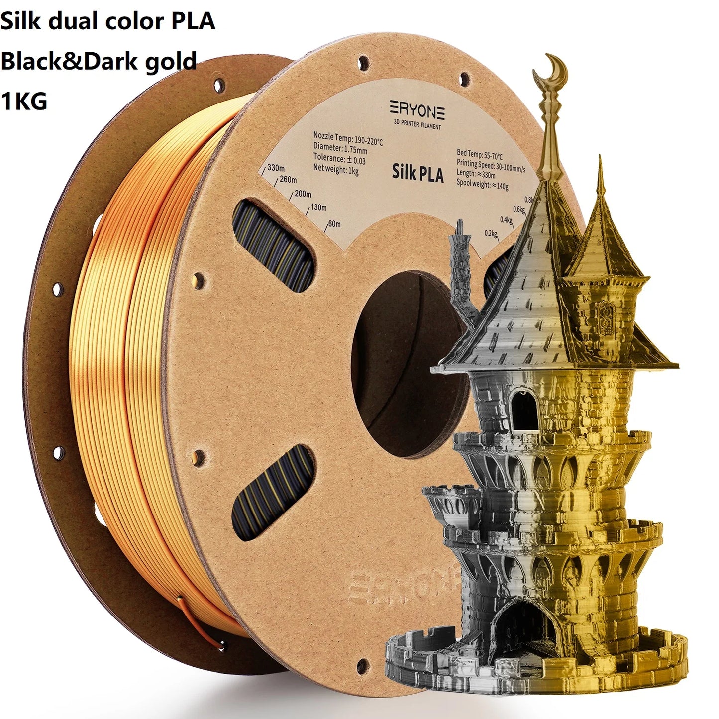 ERYONE Dual Color Series Silk PLA And Matte PLA 1KG 1.75mm Diameter High Quality Filament For FDM 3D Printing