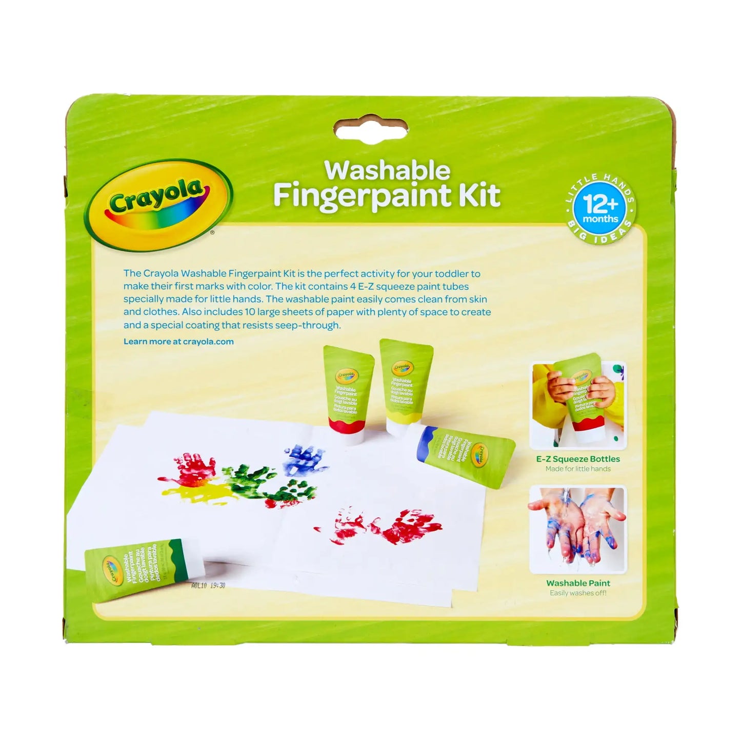 Crayola Washable Finger Paint Set, Toddler Paint Kit, 4 Paint Set