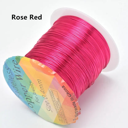 Solid Colorfast Copper Wire Tarnish-Resistant Beading Wire Jewelry Making Accessories 18 to 32 Gauge ( 32Ga/1969 ft )