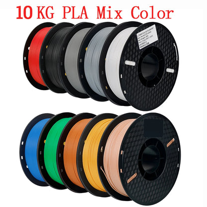 KINGROON 22LBS PETG or PLA filament 3D Printer Filament 10 Rolls 1KG 1.75MM Eco-Friendly Good Toughness Mix Color