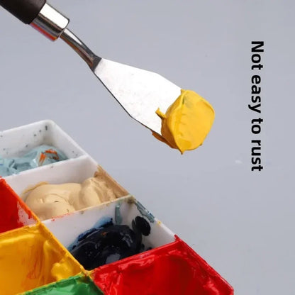 7PCS/Set Oil Painting Scraper Set Wood Handle Palette Knife Art Gouache