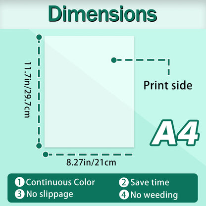 30 Sheets of Dtf Transfer A4 Double-Sided Pet Film Paper Cold/Hot Peeling for DIY Transfer Printing on T-Shirt Fabrics