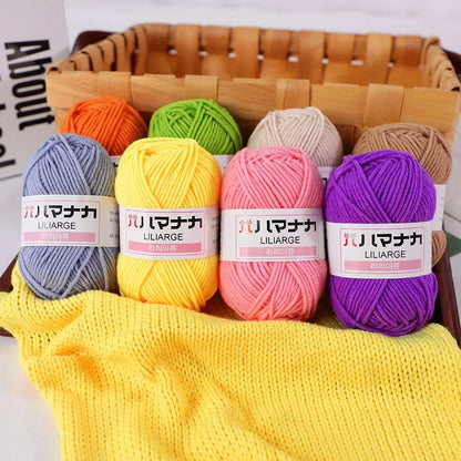 Milk Sweet Soft Cotton Baby Knitting Wool Yarn Thick Fiber Velvet Hand Crochet Yarn for DIY Sweater
