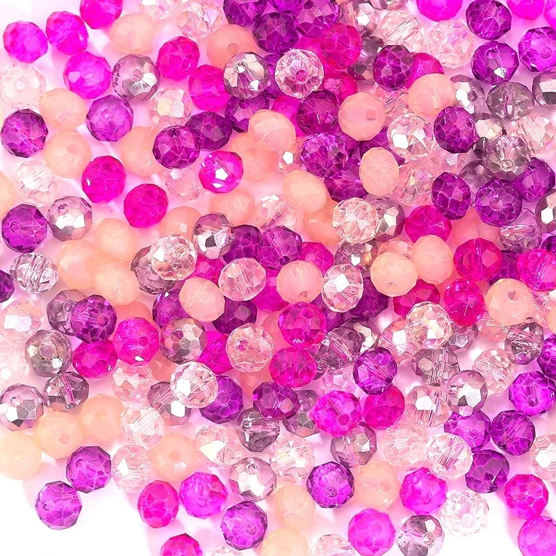 3*4mm 4*6mm Rondelle Faceted Glass Beads Loose Spacer Crystal Round Beads for Jewelry Making