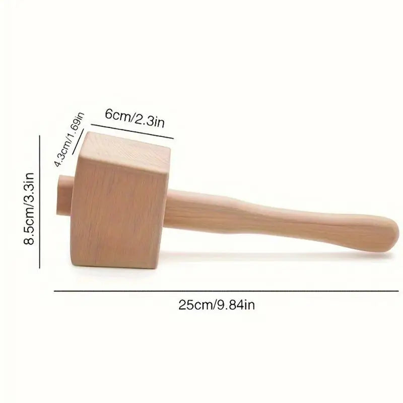 25cm Beech Wood Hammer Carpenter Wooden Carving Mallet For Woodworking, Striking Chisels
