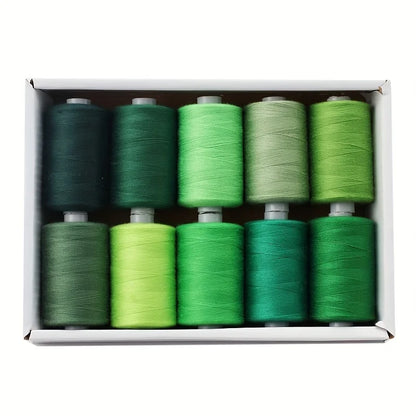 Sewing Thread - 10 Polyester Threads for Hand Stitching, Quilting & Sewing Machine - Set of 1000 yds Per Spool