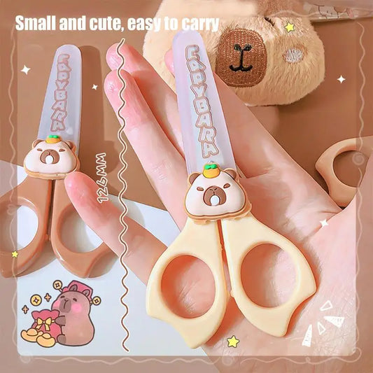 Kid Capybara Safety Scissors With Round Tip Anti-Slip Handle