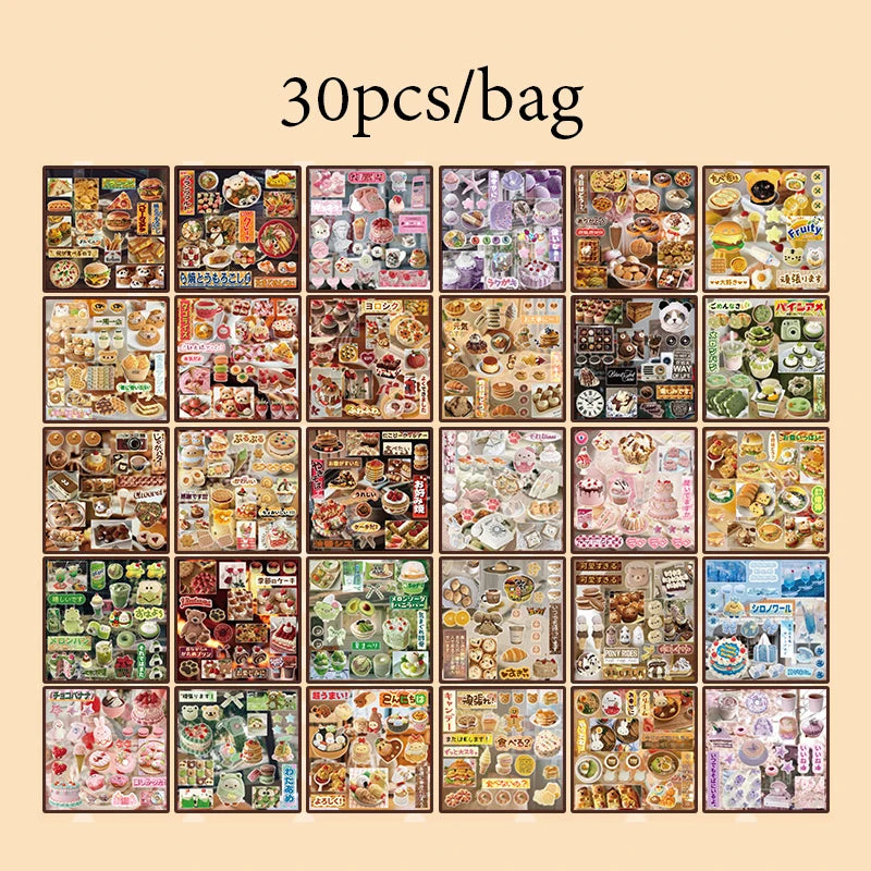 Mr Paper 30sheets/book Japanese Food Sticker Book DIY handbook scrapbook