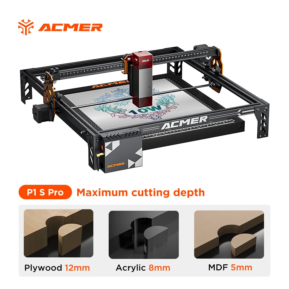 ACMER P1 S Pro 20W 10W 6W Laser Engraver Support WIFI Gyroscope Cutting Machine