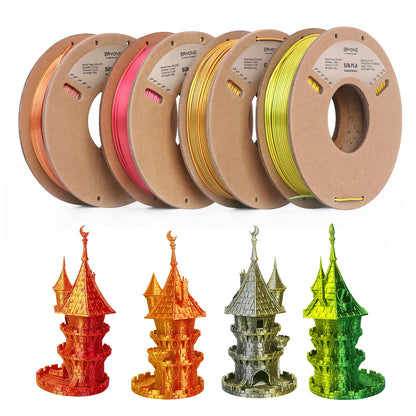ERYONE PLA Silk Dual Color Premium Filament 3D Print, Diameter:1.75mm, Tolerance:+/-0.03mm,1KG/Spool