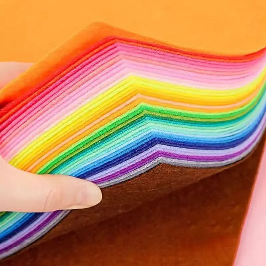 10-40Pcs Assorted Color Felt Fabric Sheets 1mm Thick Nonwoven Felt Fabric Patchwork Sewing Squares Craft Packs