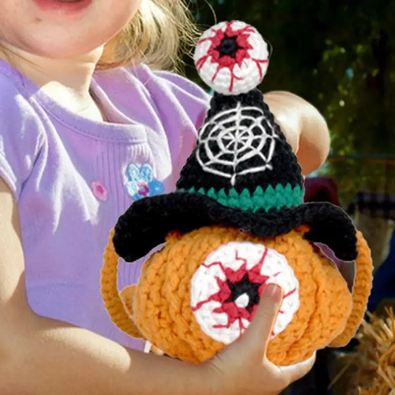 Halloween Complete Crochet Beginner Kit Unfinished Material Package Crochet Kit Strange Eyeball Pumpkin