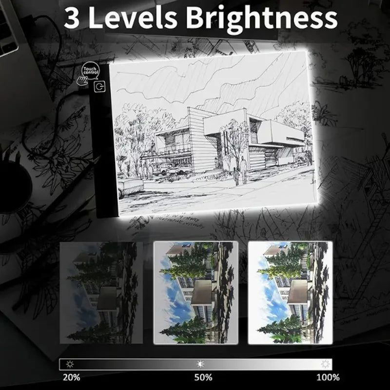 Led Drawing Copy Pad 3 Level Dimmable Board Table Animation Painting Adjustable Light Notepad