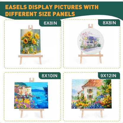 Acrylic Paint Canvas Set52 Piece Painting plies Kit with 2 Wood Easel 2 12Colors 2 10 Brushes Circular Canvas