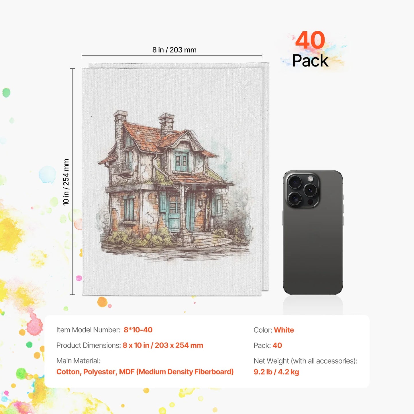 SucceBuy Canvas Boards Painting White Canvases Painting Canvas Panels
