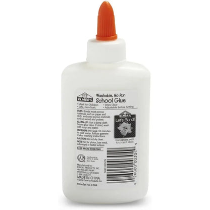 4oz Washable School Glue, Non-Toxic Liquid Adhesive