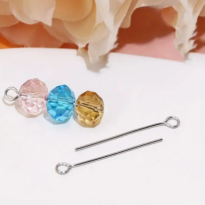 200PCS 35mm Mini Metal Wire Eyepins Beading Small Open Eye Head Pins Needles Bulk for DIY Craft Earrings Jewelry Accessories