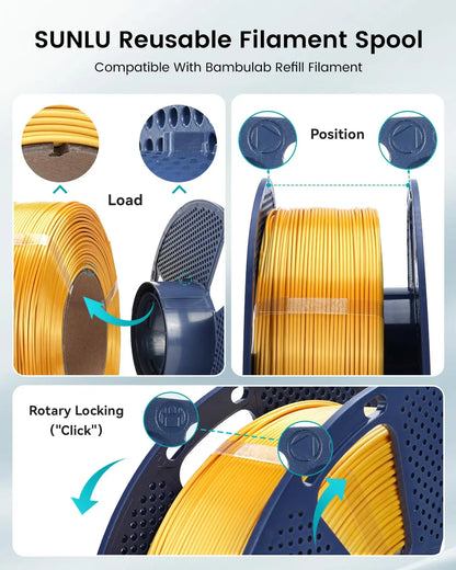 SUNLU Fliament Silk PLA+/PLA/PETG/WOOD/Rainbow Filament 250g 500g/spool 1.75mm mix color