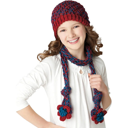 24-Peg Round Loom Kit with Hook Needle Crafting Hats Bags Scarves Easy Instructions Ages 8 and Up