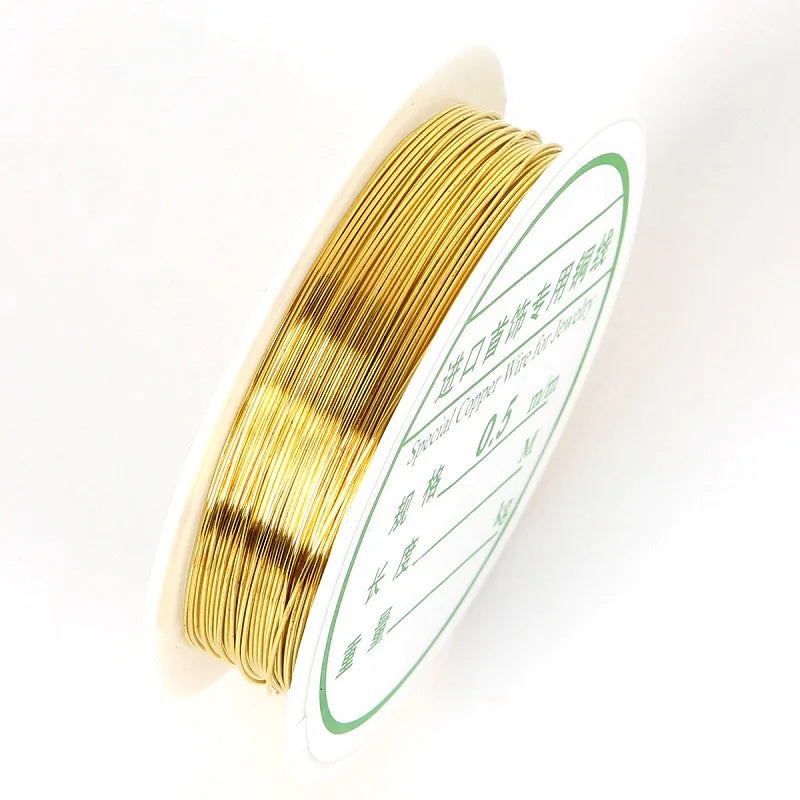 0.2/0.25/0.3/0.4/0.5/0.6/0.8/1mm Gold Silver Color Alloy Cord Beading Wire