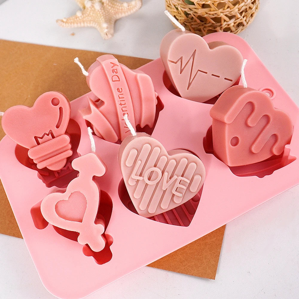 New kinds Heart Shape Silicone Soap Mold DIY Handmade Angel Love Cake Chocolate Baking Molds Soap Candle