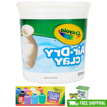 Air Dry Clay Gift Set 5 Pounds White Clay Creativity Set 10 Count Washable Kids Paint