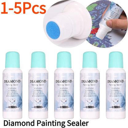 1-5Pcs 100ml Diamond Painting Sealer Conserver Permanent Hold Shine Effect 5D Brightener Glue