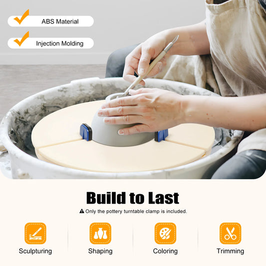 Portable Pottery Machine Turntable Clamp Pottery, Ceramic Pottery Trimming Turntable Tools Sculpting Clamp